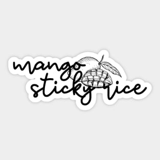 mango sticky rice - black - with sketch Sticker